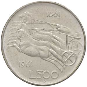 REPUBBLICA ITALIANA (1946-) 500 Lire 1961 - ... 