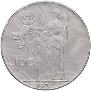 REPUBBLICA ITALIANA (1946-) 100 Lire 1957 - ... 