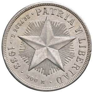 CUBA Peso 1933 - KM 15 AG (g 26,69) Minimi ... 