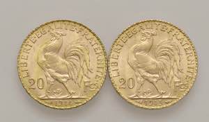 FRANCIA 20 Franchi 1913 e 1914 - AU (g 6,46 ... 