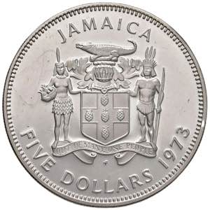 JAMAICA 5 Dollari 1973 - KM 59 AG (g 43,00)