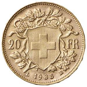 SVIZZERA Confederazione 20 Franchi 1935 - AU ... 