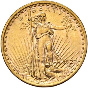 USA 20 Dollari 1922 - Fr. 185 AU (g 33,41) ... 