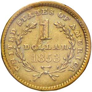 USA Dollaro 1853 - KM 73 AU Graffi al R/. ... 