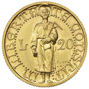 SAN MARINO 20 Lire 1925 Prova di Stampa - AU ... 