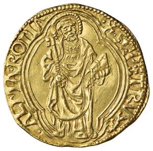 Pio II (1458-1464) Ducato papale - Munt. 7 ... 