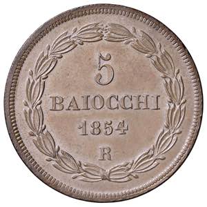 Pio IX (1846-1878) 5 Baiocchi 1854 A. VIII - ... 