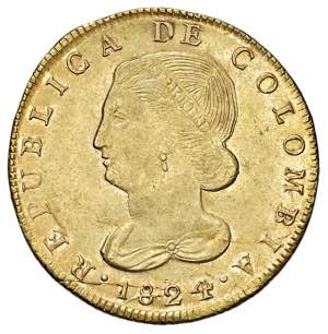 COLOMBIA 8 Escudos 1824 ... 