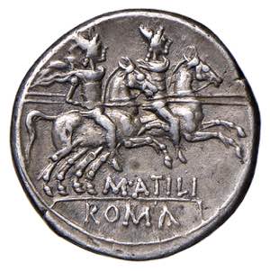 Atilia - M. Atilius Saranus - Denario (148 ... 