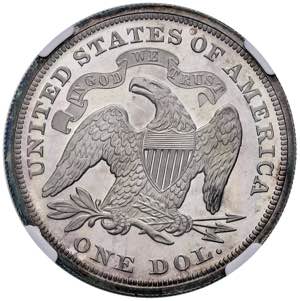 USA Dollaro 1866 - AG In slab NGC PF 64 ... 