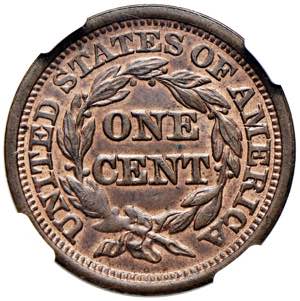 USA Cent 1848 - AG In slab NGC MS63BN ... 