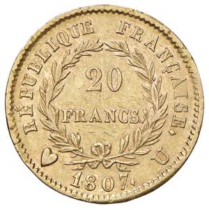 Napoleone (1804-1814) Torino - 20 Franchi ... 