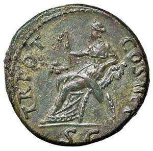 Traiano (98-117) Dupondio - Busto radiato a ... 