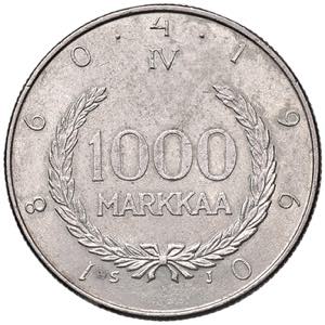 FINLANDIA 1.000 Markkaa 1960 - KM 43 AG (g ... 