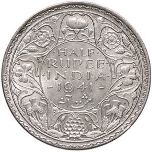 INDIA Giorgio VI (1936-1952) Mezza rupia ... 