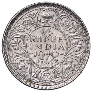 INDIA Giorgio VI (1936-1952) Quarto di rupia ... 