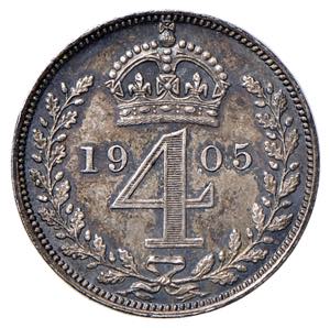 INGHILTERRA Edoardo VII (1901-1910) 4 Pence ... 