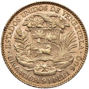 VENEZUELA 20 Bolivares 1911 - KM 32 AU (g ... 