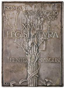 Placchetta 1923 XXVII Legislatura - Opus: ... 