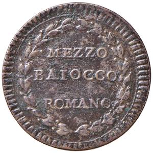 Pio VI (1775-1799) Mezzo baiocco A. X - ... 