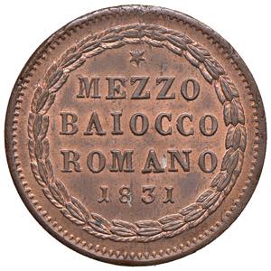 Gregorio XVI (1831-1846) Mezzo Baiocco 1831 ... 