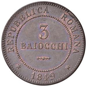 Repubblica Romana (1848-1849) 3 Baiocchi ... 