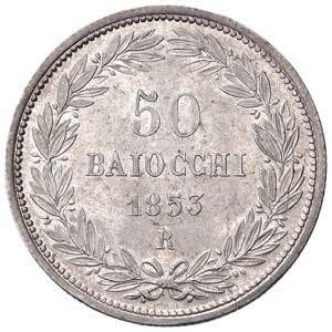 Pio IX (1846-1878) 50 Baiocchi 1853 A. VIII ... 