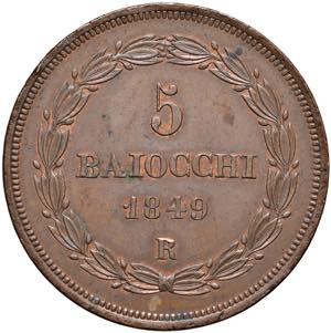 Pio IX (1846-1870) 5 Baiocchi 1849 A. IV - ... 