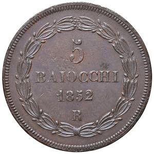 Pio IX (1846-1870) 5 Baiocchi 1852 A. VII - ... 