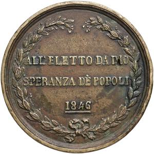 Pio IX (1846-1878) Medaglia 1846 - AE (g 228 ... 