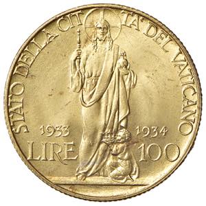 Pio XI (1929-1939) 100 Lire 1933-1934 ... 