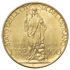Pio XI (1929-1939) 100 Lire 1933-1934 ... 