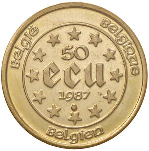 BELGIO 50 Ecu 1987 - AU (g 17,28)