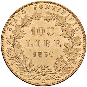 Pio IX (1846-1878) Monetazione in lire - 100 ... 