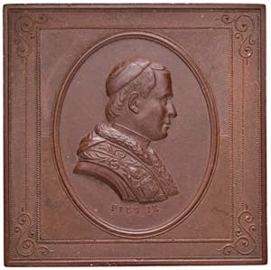 Pio IX (1846-1878) Placchetta uniface - in ... 