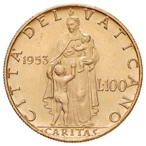 Pio XII (1939-1958) 100 Lire 1953 A. XV - ... 