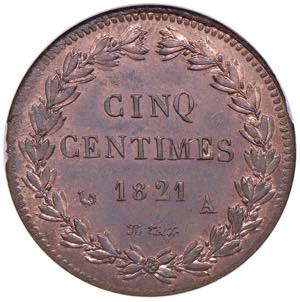 FRANCIA Luigi XVIII (1814-1824) 5 Centimes ... 