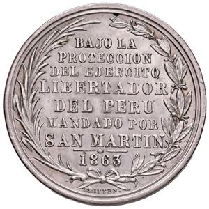 PERU Medaglia 1863 Anniversario ... 