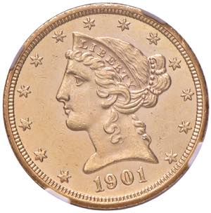 USA 5 Dollari 1901 S - ... 