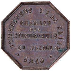 Gettone 1810 Pavimentatori di Parigi D/ ... 