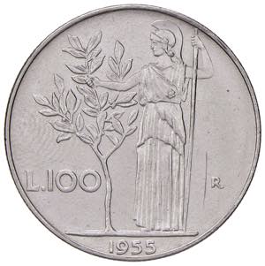 Repubblica italiana - 100 Lire 1955 - AC ... 