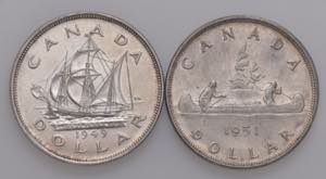 CANADA Lotto di due dollari 1949, 1951