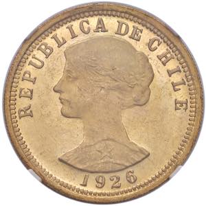 CILE 100 Pesos 1926 - AU ... 