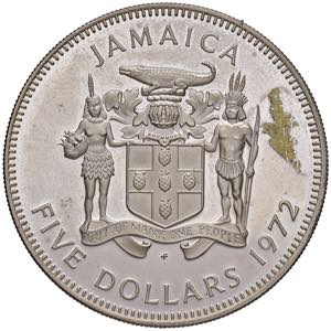 JAMAICA Elisabetta II (1952-) 5 Dollari 1972 ... 