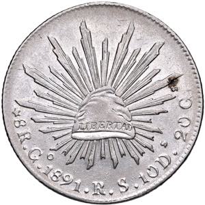 MESSICO 8 Reales 1891 Go RS - KM 377.8 AG (g ... 