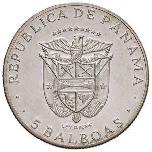 PANAMA 5 Balboas 1970 - KM 28 AG (g 36,44)