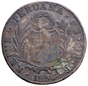 PERU 4 Reales 1836 - KM ... 