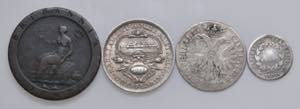 Lotto di quattro monete estere in argento ... 