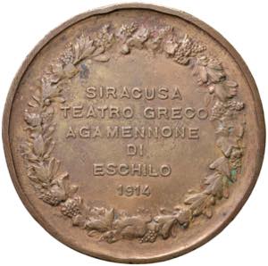 SIRACUSA Medaglia 1914 Tempio greco - Opus: ... 