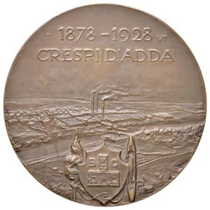 Crespi d’Adda - Medaglia 1928 - AE (g 118 ... 